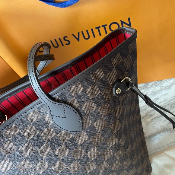 NEW NWT Louis Vuitton Neverfull MM Damier Ebene Cherry - Picture 4 of 9